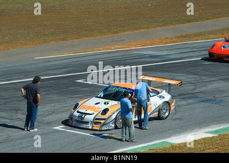 Travail TV Presse, Porsche 997 GT3 Cup S, Cup, course Brésilien Nelson Piquet, Brasilia, Brésil, Amérique du Sud Banque D'Images