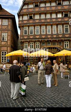 La Place du Marché historique, Hildesheim, Basse-Saxe, Allemagne. Banque D'Images