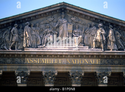 Façade, bâtiment de l'Assemblée nationale française, Paris, France Banque D'Images