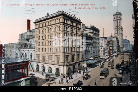 Carte postale vintage de Broadway en 1909 Banque D'Images