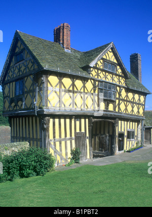 Stokesay Guérite jacobin à colombages Château Shropshire England UK England UK plâtre poutres en bois d'architecture anglaise 17 siècle Banque D'Images