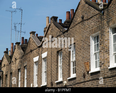 Maisons mitoyennes classé Grade 2, rue Waterloo London Lambeth Roupell Banque D'Images