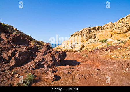 Chemin d'Binime-La Beach à Minorque Minorque Cala Pregonda Banque D'Images