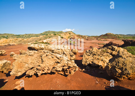 Chemin d'Binime-La à plage Cala Pregonda Minorque Minorque Banque D'Images