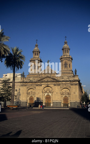 Metropolitan Cathedral et Plaza de Armas, Santiago, Chili Banque D'Images