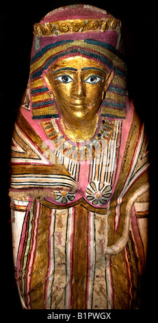 Momie égyptienne cas anthropoïde rituel funéraire Égypte museum Banque D'Images