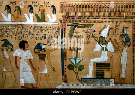 Arrêt scribe hunefer xixe Dynastie Thèbes BC 1280 Horus Isis Osiris Nephthys Egypte Musée Égyptien Banque D'Images