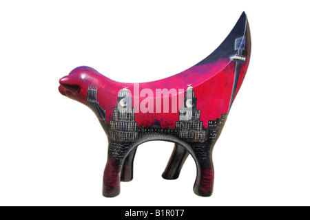 Découper l'image de l'un des 120 sculptures Superlambanana placés dans et autour de Liverpool pour célébrer l'année Capitale Banque D'Images