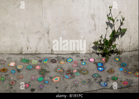 Street Art - Chewing-gum oeuvre de l'artiste Ben Wilson Banque D'Images