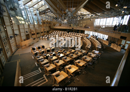 Ville d'Édimbourg, Écosse. L'Enric Miralles MSP conçu à l'hémicycle du Parlement écossais, de Holyrood. Banque D'Images