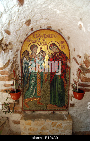 Monastère Paleokastritsa, également connu sous le nom de Monastère Théotokos, île grecque de Corfou Banque D'Images