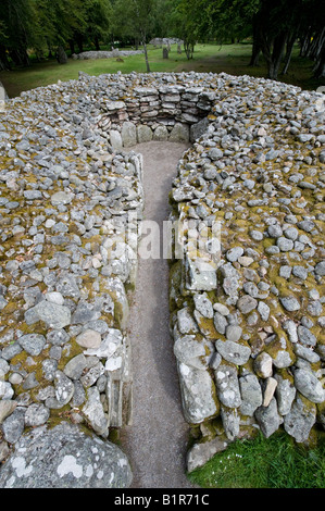 Clava Cairns chambres funéraires et pierres. Nairnshire, en Écosse. Sépulture préhistorique de Bulnuaran de Clava Cairns Banque D'Images