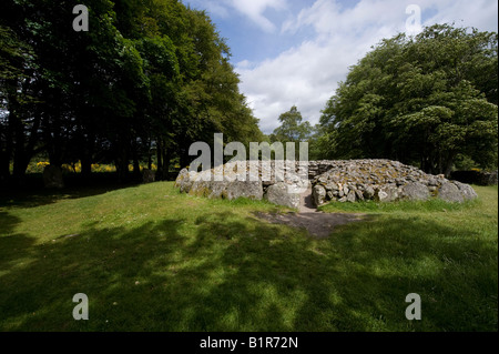 Clava Cairns chambres funéraires et pierres. Nairnshire, en Écosse. Sépulture préhistorique de Bulnuaran de Clava Cairns Banque D'Images