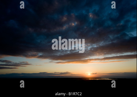 Au coucher du soleil de la Baie de Findhorn Califer hill viewpoint, Morayshire, Ecosse Banque D'Images