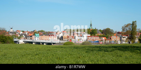 Vue panoramique sur la mer Baltique à Kappeln Schlei Fjord dans le Nord de l'Allemagne Banque D'Images