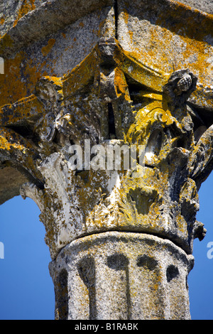 Colonne de granit cannelée corinthien avec des capitaux, Temple de Diane, Evora, Alentejo, Portugal, Europe Banque D'Images