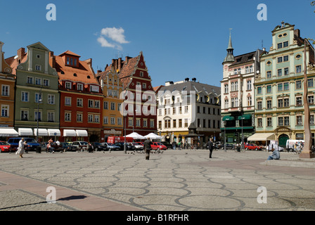 Plac Solny Place du marché, Rynek de Wroclaw, Silésie, Pologne, Europe Banque D'Images