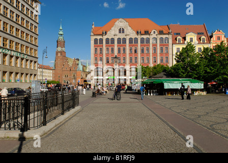 Plac Solny par place du marché Place du marché de Wroclaw, Wroclaw, Silésie, Pologne, Europe Banque D'Images