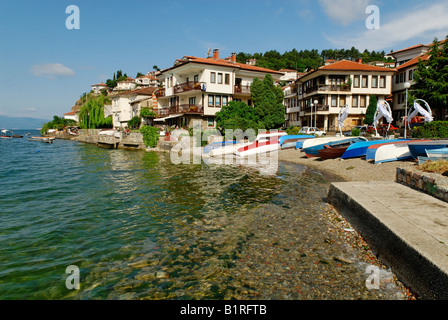 Sur le lac d'Ohrid, Ohrid UNESCO World Heritage Site, Macédoine, Macédoine, Ancienne République yougoslave de Macédoine, de l'Europe Banque D'Images