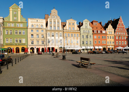 Plac Solny sur la place du marché Rynek ou place principale de Wroclaw, Silésie, Pologne, Europe Banque D'Images