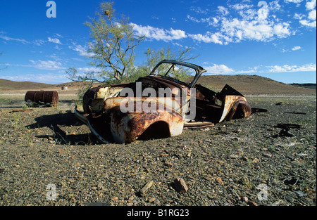 Accident de voiture près de l'ISU, la Namibie, l'Afrique Banque D'Images