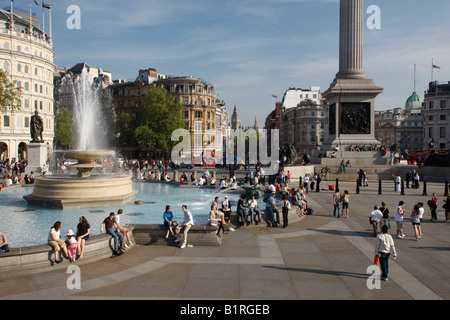 Fontaine, Trafalgar Square, Londres, Grande-Bretagne, Europe Banque D'Images