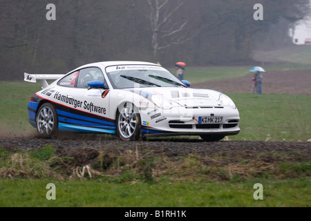 Porsche 911 GT3 Rallye 2008, Vogelsberg, course du championnat allemand, Hesse, Germany, Europe Banque D'Images