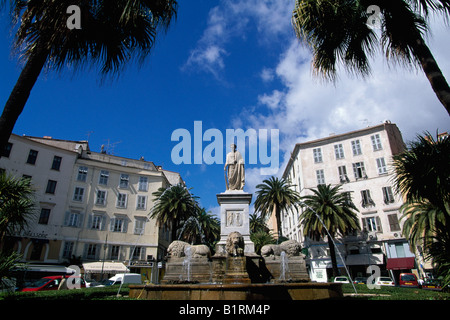 Statue de Napoléon, Ajaccio, Corse, France Banque D'Images