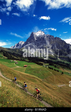 Du vélo de montagne, du Wetterhorn, Grindelwald, Oberland Bernois, Suisse Banque D'Images