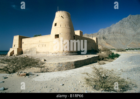 Forteresse de Khasab, Oman, l'Arabie, la péninsule arabe, l'Asie centrale, d'Asie Banque D'Images