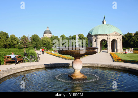 Cour Hofgarten, jardins, Dianatempel, Temple de Diane, Munich, Bavaria, Germany, Europe Banque D'Images