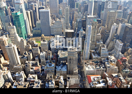 Times Square et Midtown, photo prise depuis l'Empire State Building, à vers le nord, Manhattan, New York City, USA Banque D'Images