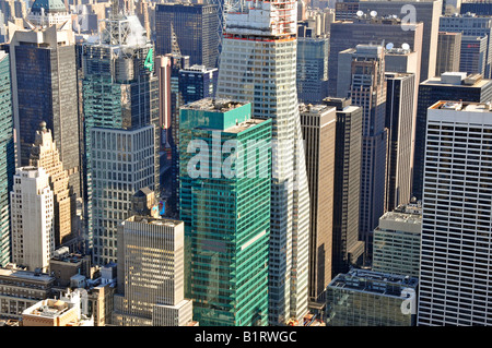 Times Square et Midtown, photo prise depuis l'Empire State Building, à vers le nord, Manhattan, New York City, USA Banque D'Images