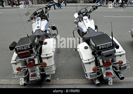 Harley Davidson motos de police du Département de la Police de New York, New York, Manhattan, New York City, USA Banque D'Images