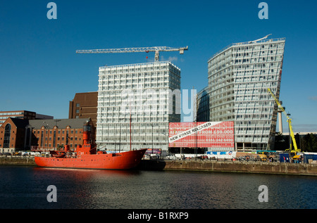 Appartement neuf pâtés Liverpool docks Banque D'Images