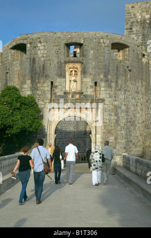 La Porte Pile, la vieille ville de Dubrovnik, Croatie Banque D'Images