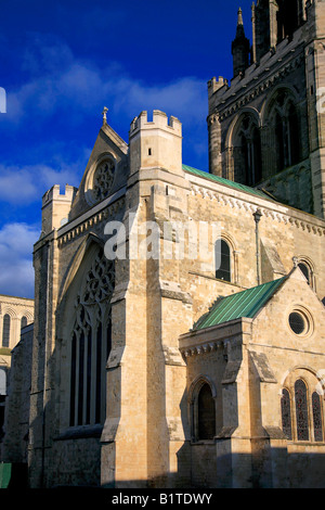 Transept Sud extérieur en pierre de la cathédrale de Chichester Chichester City West Sussex England Angleterre UK Banque D'Images