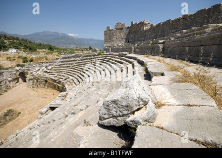 Xanthos, un site historique à Fethiye, Turquie du Sud. Le site a une amphetheater sarchophagus et un. Il est visité par de nombreux touristes et pittoresque. Banque D'Images