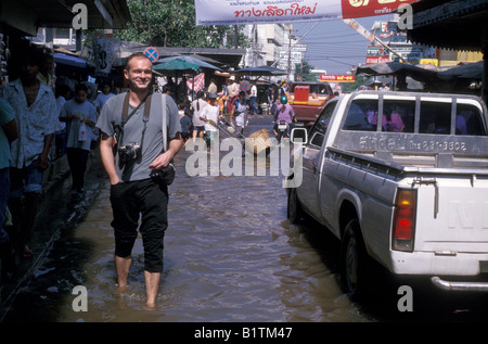 Thaïlande mahachai Samut Sakhon scène d'inondation Banque D'Images