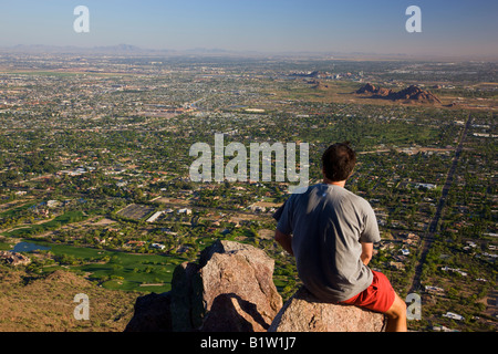 La randonnée sur la montagne Camelback Phoenix Arizona parution modèle Banque D'Images