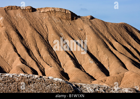 Géologie - l'érosion par l'eau de roche sédimentaire douce dans le désert d'Atacama au Chili Banque D'Images