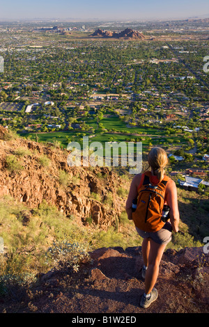 La randonnée sur la montagne Camelback Phoenix Arizona parution modèle Banque D'Images