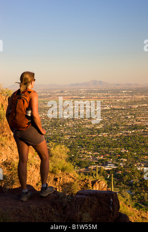 La randonnée sur la montagne Camelback Phoenix Arizona parution modèle Banque D'Images