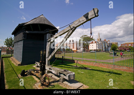 Le seul exemple d'un treadwheel double crane restant dans le Royaume-Uni. Banque D'Images