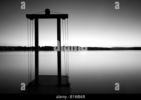 Ascenseur à bateaux d'Owen Sound, dans la baie Georgienne, Ontario, Canada, noir et blanc Banque D'Images