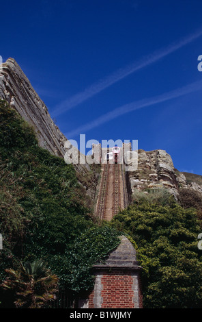 Angleterre East Sussex Hastings de l'ascenseur funiculaire East Hill Banque D'Images