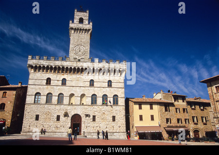 Le Palazzo Comunale, Montepulciano, province de Sienne, toscane, italie Banque D'Images