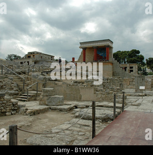 Vue paysage de Knossos Crète Grèce Banque D'Images