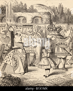 Au loin avec sa tête Illustration par John Tenniel le livre de Alices s aventures au pays des merveilles de Lewis Carroll publié 1891 Banque D'Images