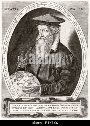 Gerardus Mercator, 1512 -1594. Cartographe flamand. Banque D'Images